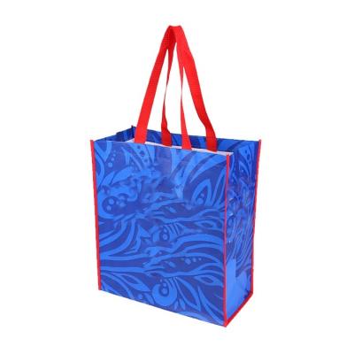 China Waterproof Custom Reusable Grocery Bag Handled Laminated Plastic Shopping PP Woven Bags for sale