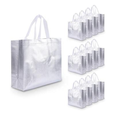 China Promotional Handled Heat Seal Custom Printed Portable Reusable Cheap Non Woven Foldable Clothing Shopping Bags for sale