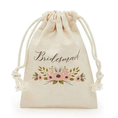 China Custom Travel Bag Eco Logo Printed Cotton Linen Packaging Drawstring Bag Canvas Small Bags With Suction String for sale