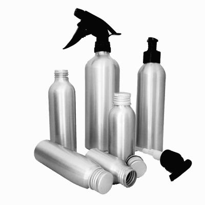 China Wholesale 50ML Multifunctional Empty Metal Bottle Custom Color Matte Black With Screw Silver Lip Cosmetic Aluminum Bottle for sale