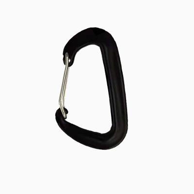 China Custom logo heavy duty metal carabiner 12KN black carabiner clip strong locking carabiner for keys for sale