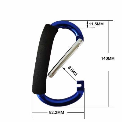 China Multifunctional D Shaped Custom Carabiner Big Spring Hook With Sponge Use For Heavy Duty Stroller Swivel Carabiner for sale