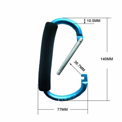 China Custom Carabiners Golden Easy Snap Large Outdoor Climbing Hook With Lock Camping Raising Carabiner Clip For Stroller for sale