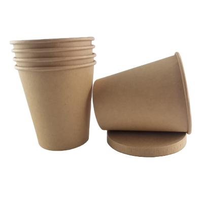 China Large inventory cheap eco friendly biodegradable biodegradable with lid kraft paper cup for sale