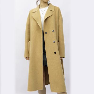 China New Arrival Handmade Anti-wrinkle Winter Ladies Warm Woolen Coat Plus Size High Quality Custom Hidden Buttons Loose Lambswool Coat For Women for sale