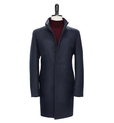 China Anti-wrinkle overcoat printed woolen overcoat for men's woolen overcoat in Korean for sale