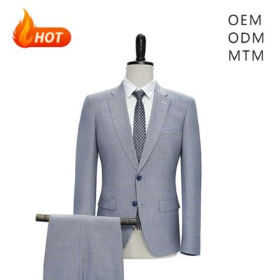 China Manufacturer Direct Customized Suit Wholesale New Design Anti-wrinkle Groom Wedding Suits Men Plus Size Business Check Single Breasted Suit for sale