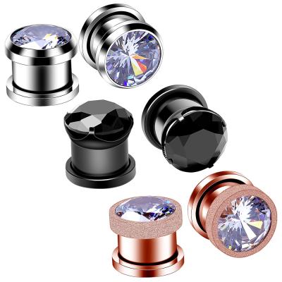 China Stainless Steel Cute Pavilion Frosted Zircon 6 Piece Set Ear Supplement Earring Adornment Body Piercing Jewelry for sale