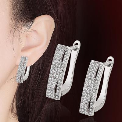 China Cute Hot Sale Full Diamond-studded Earring With Zircon Earring With Small Inserts for sale