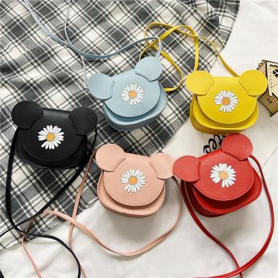 China Square Bag Flower Print Mickey Shape Daisy Print Pu Leather Cute Cat Ear Small Kids Bags Handbag Party Bags for sale