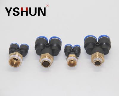 China Factory PX Y Type Pneumatic Plug Male Tee Fitting Push In Connector For PU Hose for sale