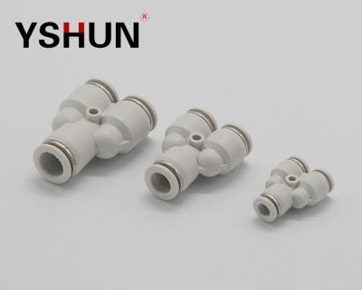 China Factory YSHUN PYTW PY High Quality Unions Y Type 8mm Push In Plastic Tube Pneumatic Fitting One Touch Fitting for sale