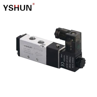 China YSHUN Factory 4V110-06 4V210-08 5/2 Coil Single Way Air Pneumatic Solenoid Valves for sale