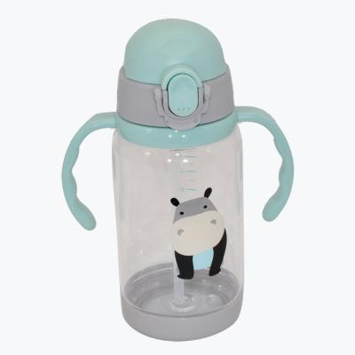 China New Cartoon Style Cute Baby Drinking Sippy Cup Cartoon Children Two Handles Training Water Bottle for sale