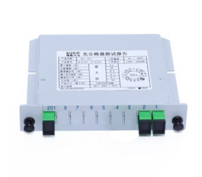 China ABS 1x2 Cassette Card Inserting PLC Splitter Module 1:2 Ports Fiber Optic PLC Splitter for sale