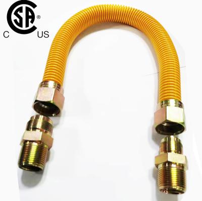 China Gas/Water/Air/Others CSA Certified Yellow Coated Gas Hose Flexible Gas Hose Flexible Gas Connector GRIL Tube for sale