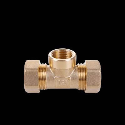 China WATER GAS PIPE brass fitting for gas tubing to plug in brass tee brass connector for sale