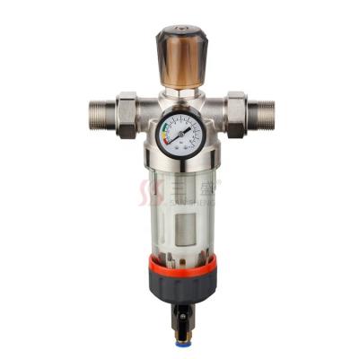 China Whole House Water Purifier Pressure Regulating System Pre Backwash Filter Household House Brass Water Filter for sale