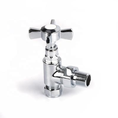 China General Chrome Plated Brass Manual Angle Radiator Valve for sale