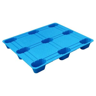 China Daoyuan Cheap Plastic HDPE Pallet 1200x1000*128mm Light 6.5KG Single Faced Stackable Stackable Plastic Pallet for sale