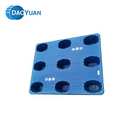 China 1000*800 Single Faced Top Plastic Pallet With 9 Legs One Time Use Logistics Single Face for sale