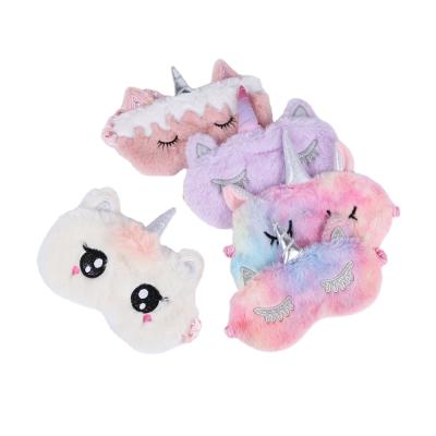 China Cute Plush Custom Anti-Puffiness Fuzzy Seep Eye Mask Warm Animal Travel For Dry Eyes for sale