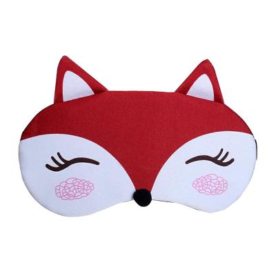 China Cute Anti-Puffiness Fox Kids Travel Ice Wrapping Cotton Eye Sleep Mask for sale