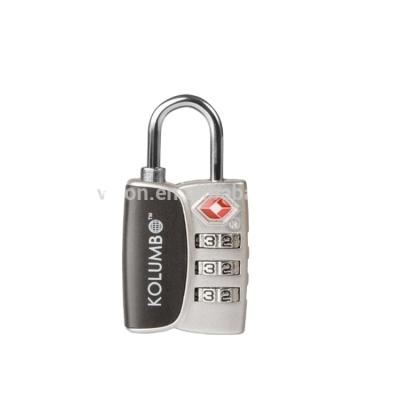 China Zine Alloy TSA 3-Dial Combination Lock Travel Luggage Lock Padlock for sale