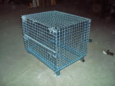 China Transport Welded Steel Wire Mesh Pallet Cage With Cover Lid Protection for sale