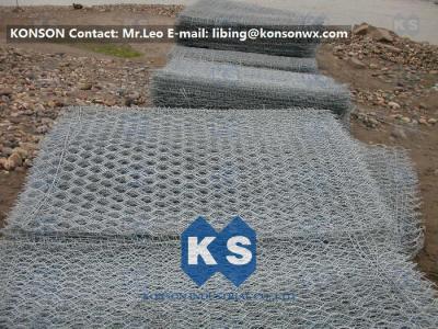 China Hexagonal Wire Netting Gabion Mesh With Electro Galvanizing And PVC Coated for sale