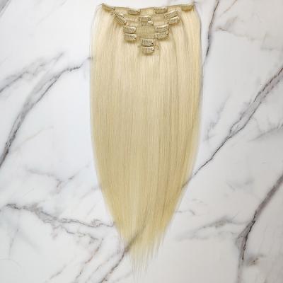 China Factory Wholesale Curly Raw Chinese Virgin Human Hair Double Curl Straight Blonde Clip In Hair Extensions for sale