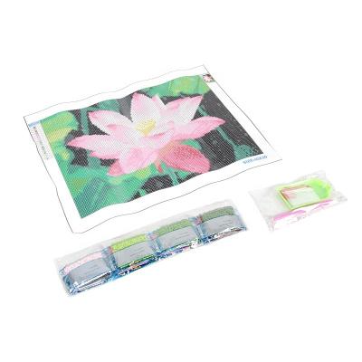 China Lotus Flowers Kits Canvas Decor CLASSIC 30*40cm Diy Pen Handmade Rhinestone Gem Diamond Art Painting for sale