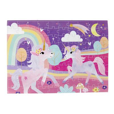 China Toy Factory Price Kids Unicorn Puzzle Games100 Educational Piece With Each Size 40*55cm Unicorn Jigsaw Puzzle for sale