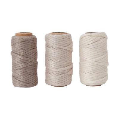 China Gift Wrapping 3 Pack Twist Cotton Rope DIY Custom Gift Twisted 100% Natural Cotton Rope Macrame Rope for sale