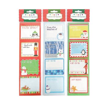 China Christams DIY 32 Kitchen Gift Tag Labels Decoration 8 Sheets Stickers in 28*8cm Size Gift Tag Labels for sale