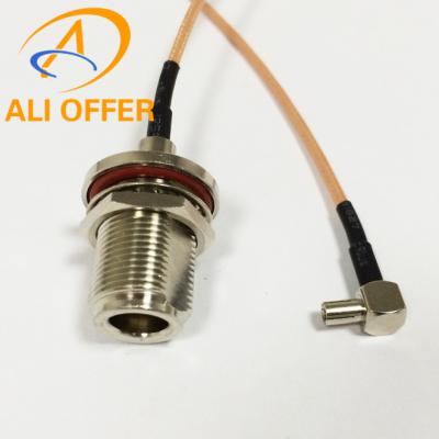 China High Quality N Switch TS9 Pigtail Cable,N Female Bulkhead O-ring to TS9 Male Right Angle Connector Single Pigtail for sale