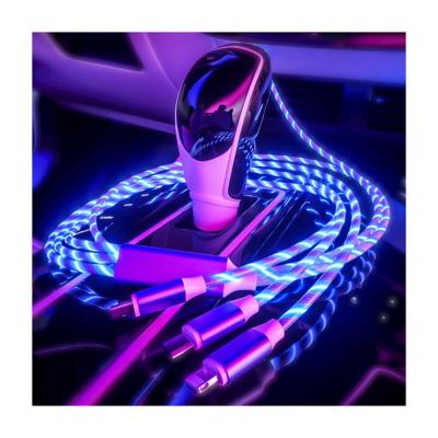 China Magnetic Flame 2.4A Mobile Phone Usb Fast Charging Led Data Fast Charging Cable for sale