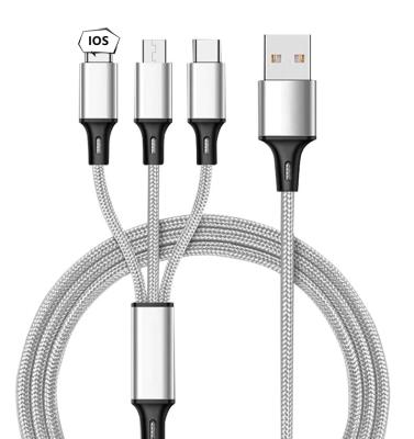 China 2021 New LED 2.4A Cable Mobile Phone Cord Micro USB Cable Charger Data Fast Charging Flowing Overflowing Light Magnetic Charging Line for sale