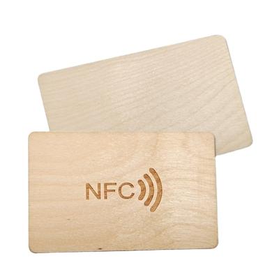 China Waterproof / Waterproof NFC 213 / 215 Logo Engraved Wooden NFC Cards For Door Access Control for sale