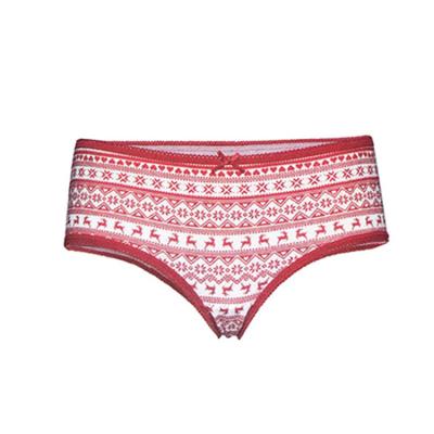 China Mid-waisted New Arrivals Breathable Women Christmas New Year Holiday Style Panties Comfortable Breathable Underwear for sale