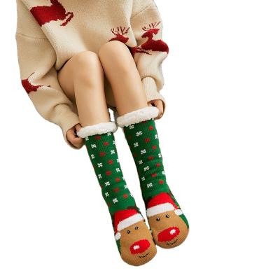 China Best Selling Thermal Thickened Christmas Medium High Slouchy Holiday Theme Cute Home Socks for sale