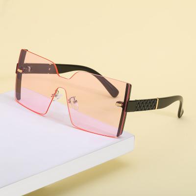 China New fashion uv400 square siamese rimless sunglasses YTSLM61005 2021 fashion retro sun glasses women glass for sale