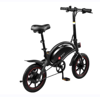 China Europe unisex warehouse free shipping Dyu D3F led display 14 inch small wheel portable folding electric bicycle for sale