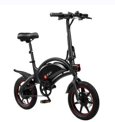 China Dyu D3f unisex smart electric bike 14inch 10ah design lithium battery cheap classic electric ride new on car wholesale price for sale