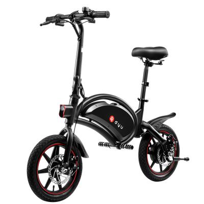 China DYU New Arrival 2 Wheel Metal Folding Bicycle Black Portable E-Bike Adult Electric Scooter 10ah Ip54 Teens 2022 City Bicycle for sale