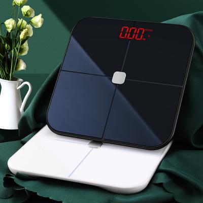 China Weight Function ITO Conductor Smart Weight Scale 400 Pound Digital Body Fat Analyzer Glass Bathroom Scale for sale