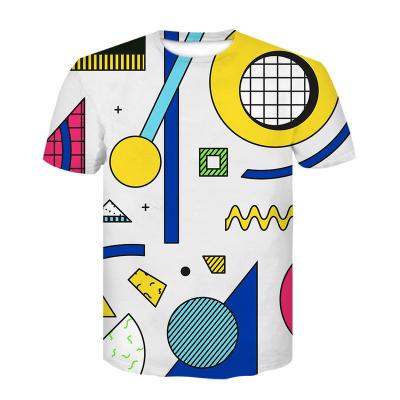 China Other European And American T-Shirt-Daifa Round Piece Of The Same Top Couples Geometry 3D Digital Printing Style Men'S T-shirt for sale