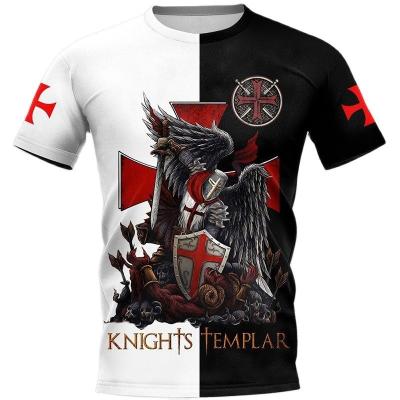 China Other Fashion Retro Knights Templar 3D Print Mens T-shirts Casual Summer Streetwear Couple Tees Short Sleeve Tops Drop Shipping 6XL for sale