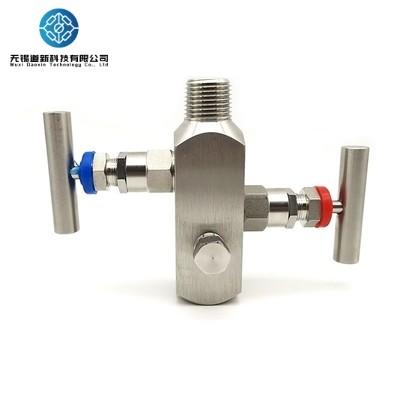 China 316SS Flow Transmitter Manifold 6000 PSIG 2 Way Manifold For Pressure Transmitter for sale