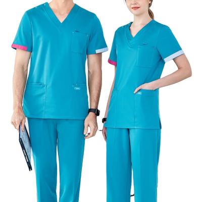 China Hospital Men's Hospital Uniforms Scrubs Uniform Sets Lip Scrub Hospital Veterinary Uniform for sale